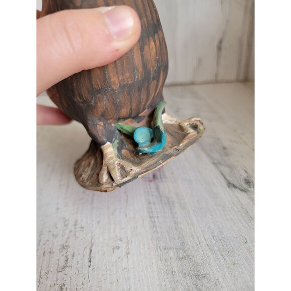 Vintage quail bird pottery unique home decor animal woods heavy - Picture 8 of 9
